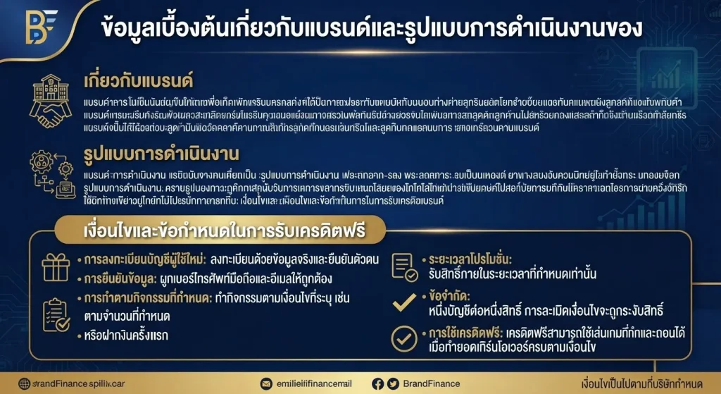 เงื่อนไขและข้อกำหนดในการรับเครดิตฟรี