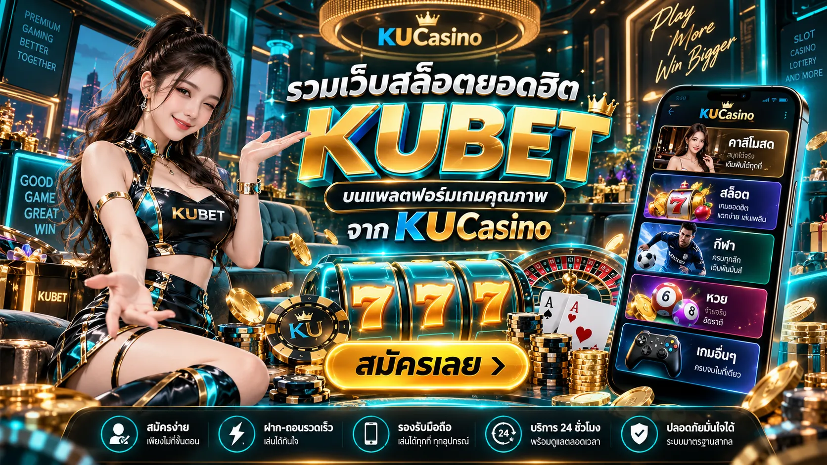รวมเว็บสล็อตยอดฮิต KUBET บน แพลตฟอร์มเกมคุณภาพ จาก KUCasino
